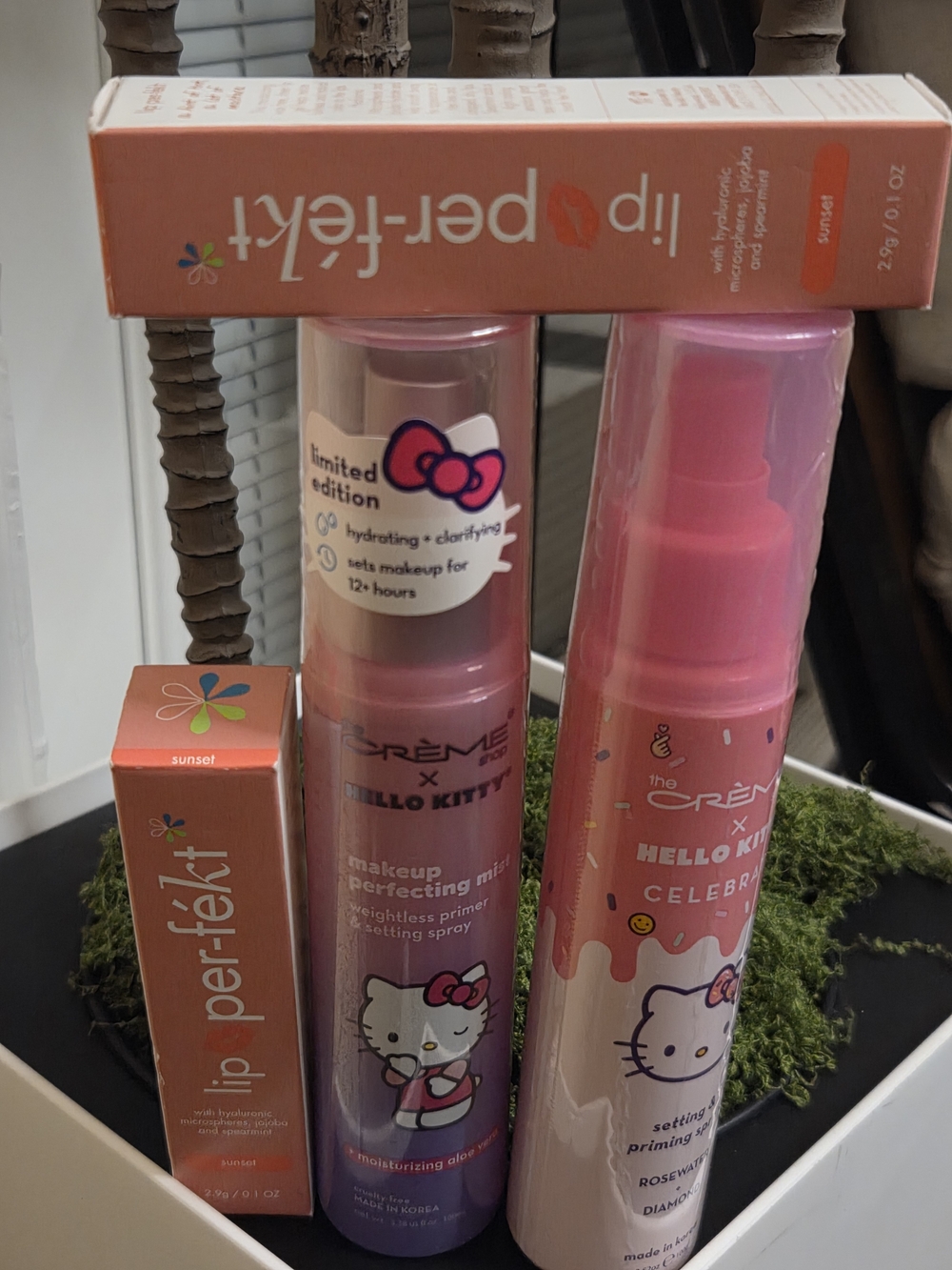 Hello Kitty x The Crème Shop Setting Spray & Lip Perfekt Bundle New Authentic